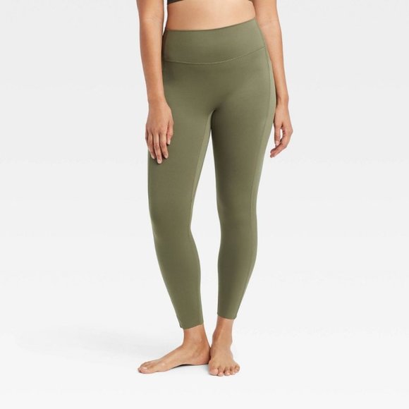 Women's Moss Green Flex High-Rise 7/8 Leggings - Picture 3 of 4